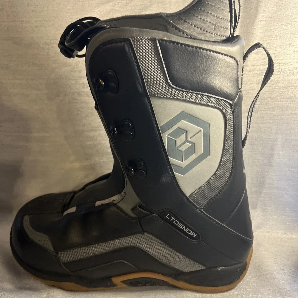 LTD Mens Black & Grey Snowboard Boots (Size 10)